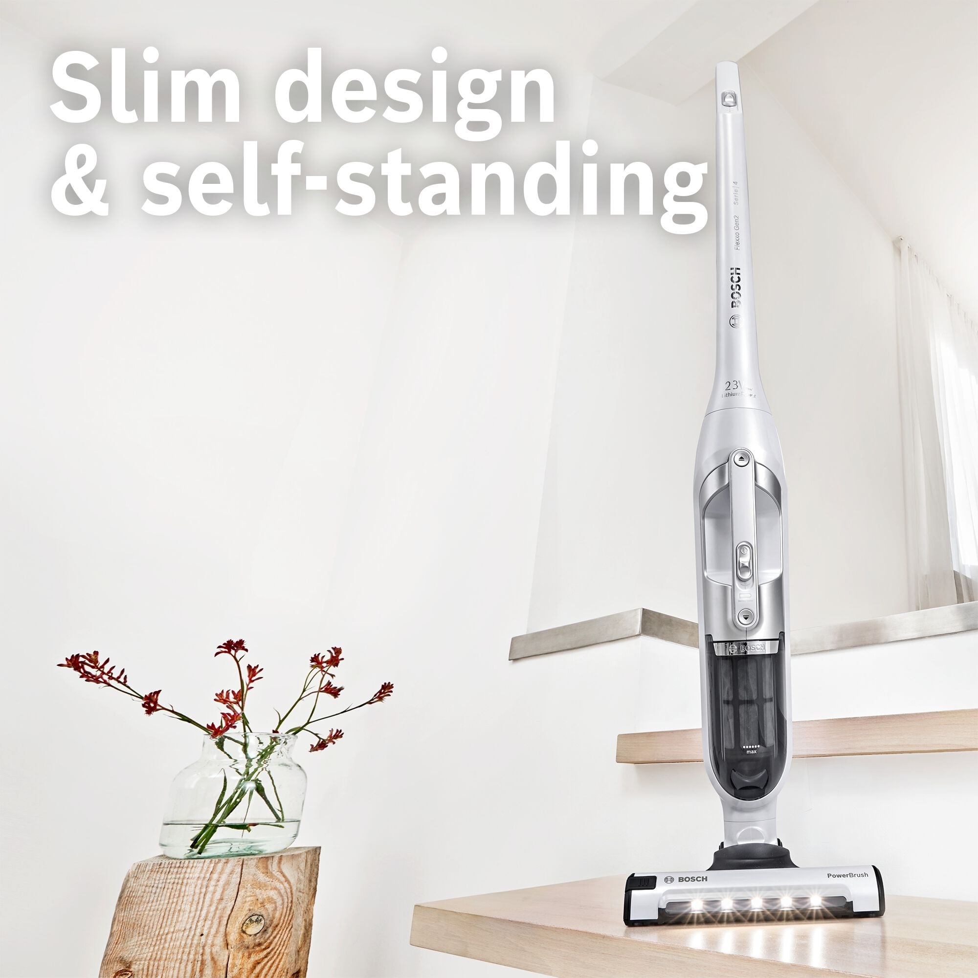 Bosch Series 4 Flexxo 23.0V 2in1 Handstick Vacuum, Polar White Metallic - BCH3P2301
