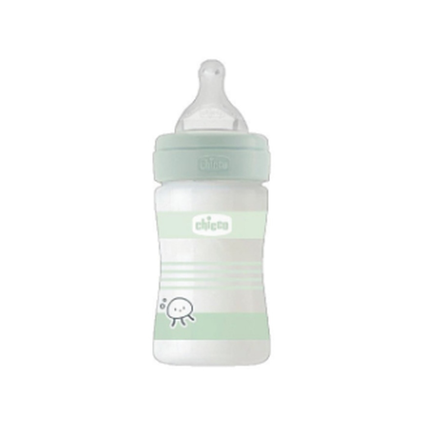 Chicco Well Being PP Glass Feeding Bottle Unisex Green (150ml) image