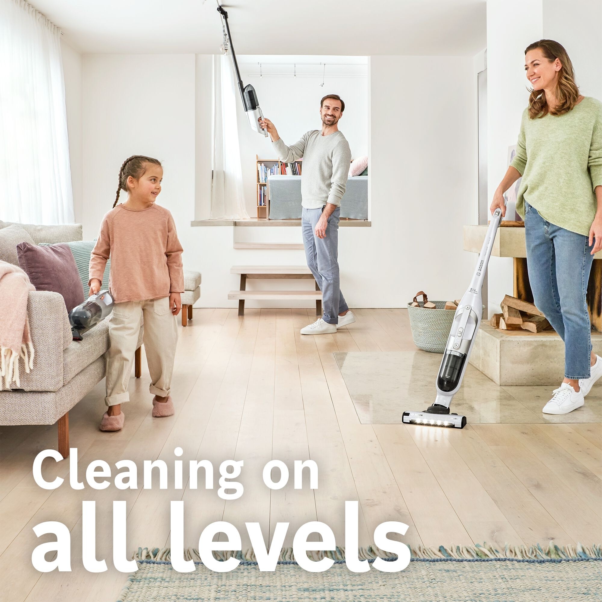Bosch Series 4 Flexxo 23.0V 2in1 Handstick Vacuum, Polar White Metallic - BCH3P2301