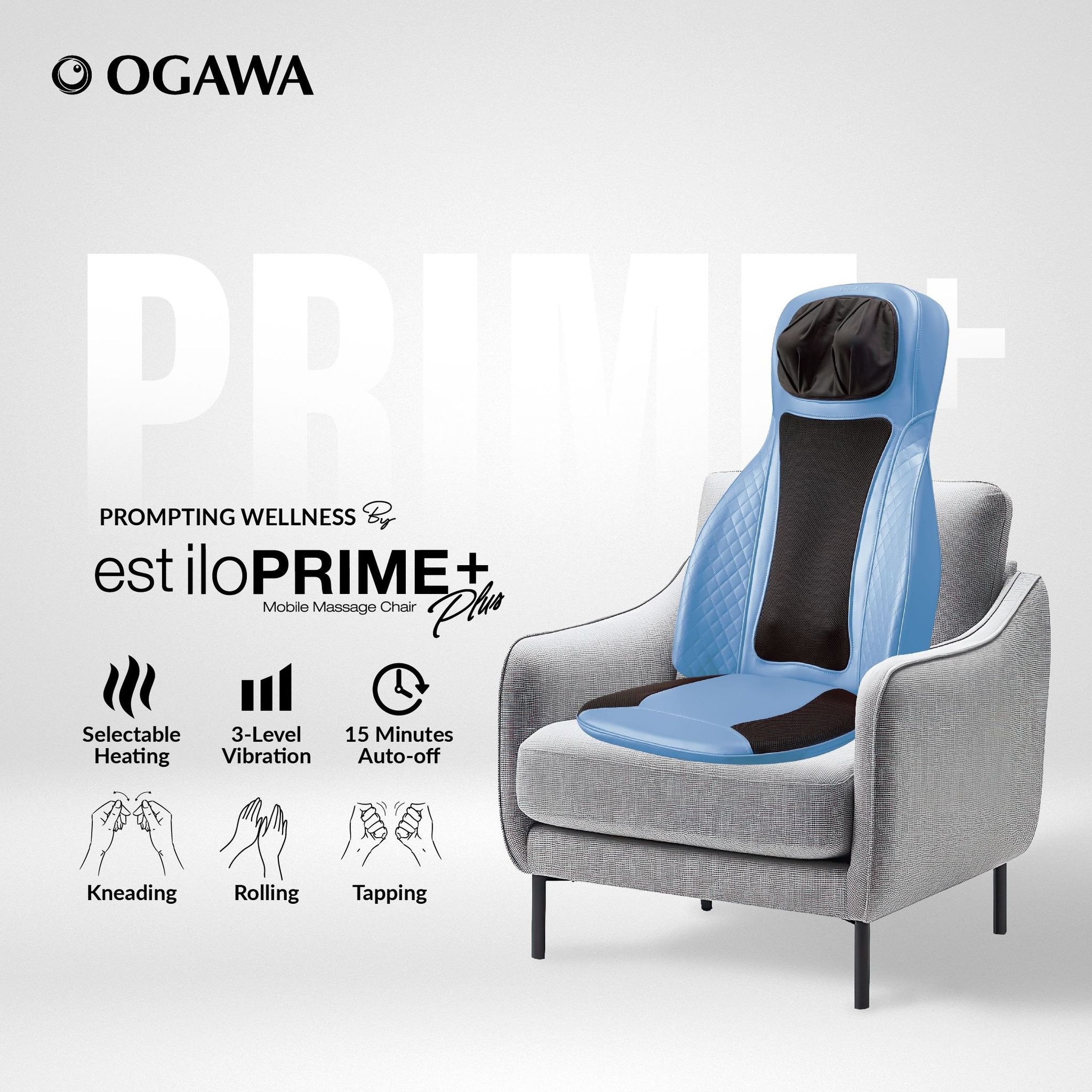 OGAWA Estilo Prime Plus Mobile Seat Massager (Blue)