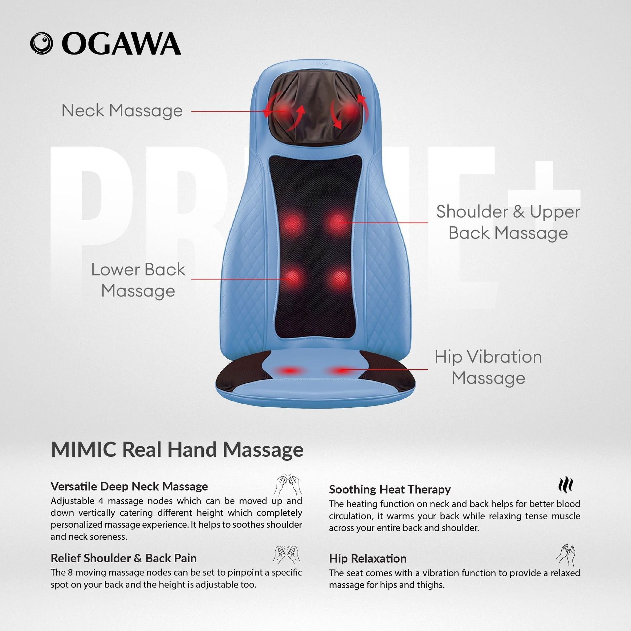 OGAWA Estilo Prime Plus Mobile Seat Massager (Blue)