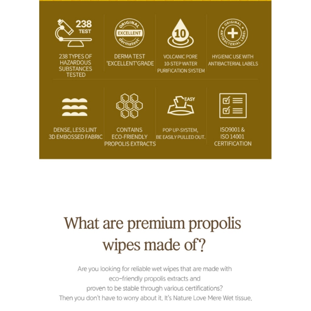 NATURE LOVE MERE From Nature Propolis Baby Wet Wipes 20s
