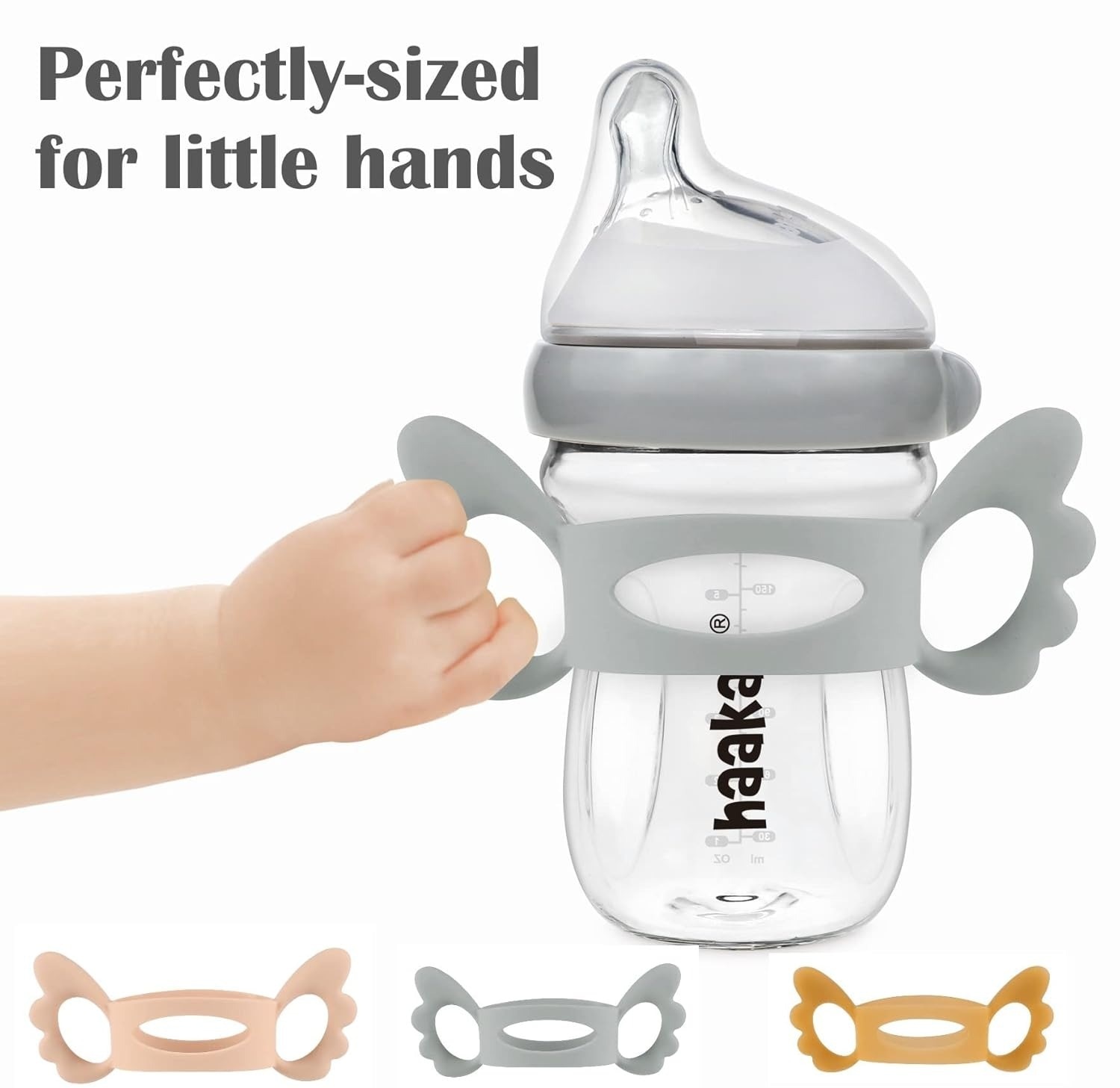 Haakaa Angel Wings  Handle for Gen 3 Glass Bottle 90ml & 160ml - Grey
