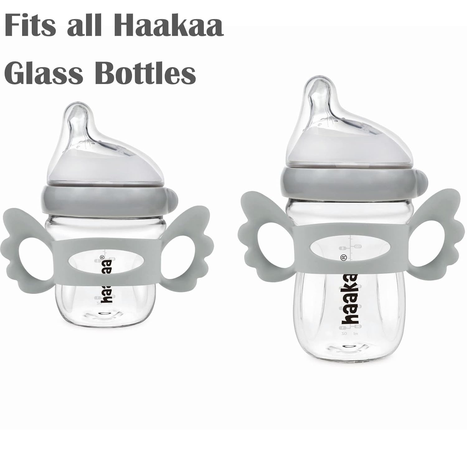 Haakaa Angel Wings  Handle for Gen 3 Glass Bottle 90ml & 160ml - Grey
