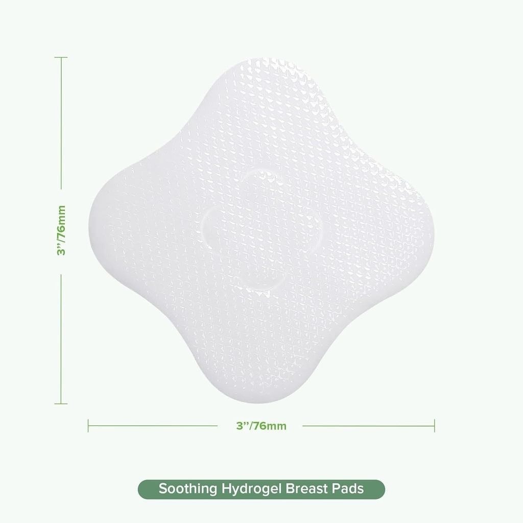 Haakaa 8pcs Hydrogel Breast Pads with Lanolin, Instant Cooling Pain Relief for Sore or Crack Nipples