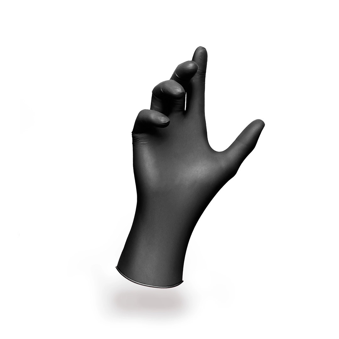 Top Glove Nitrile Examination Powder Free Glove, Black, S