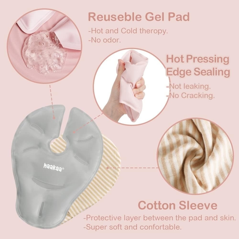 Haakaa Hot & Cold Reusable Breast Compression Pads - Suva Grey