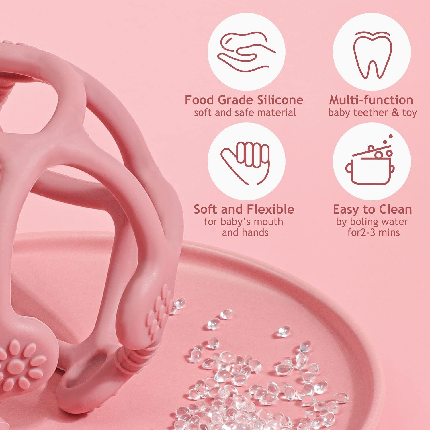 HaaKaa Silicone Baby Teether Teething Ball -  Suva Grey