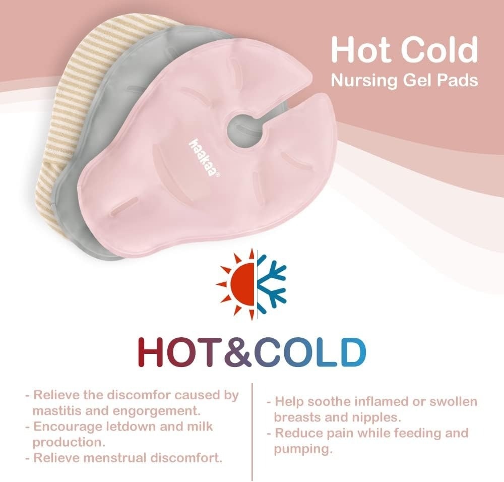 Haakaa Hot & Cold Reusable Breast Compression Pads - Blush