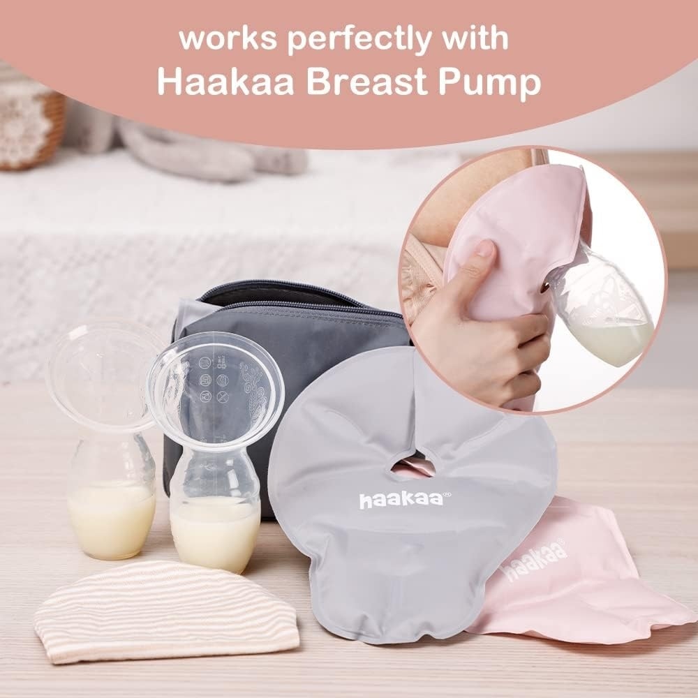 Haakaa Hot & Cold Reusable Breast Compression Pads - Blush