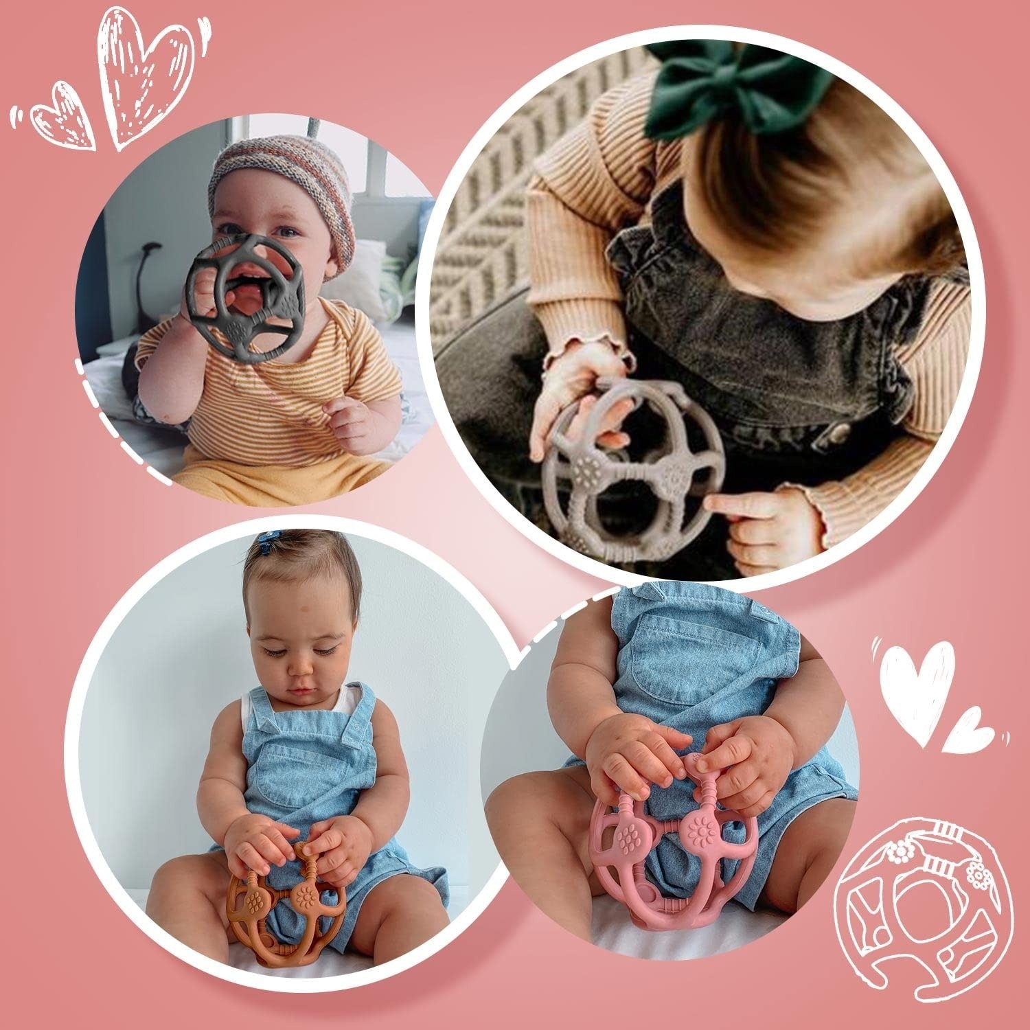 HaaKaa Silicone Baby Teether Teething Ball - Blush
