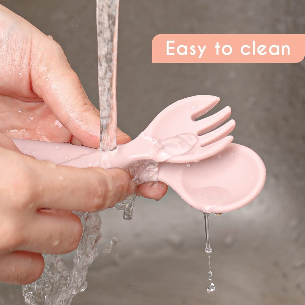 Haakaa Bendy Silicone Cutlery Set - Blush