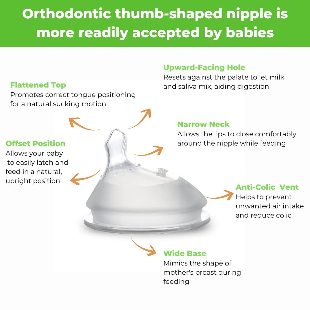 Haakaa Gen 3 Glass Baby Bottle 160ml (6m+) - Peach