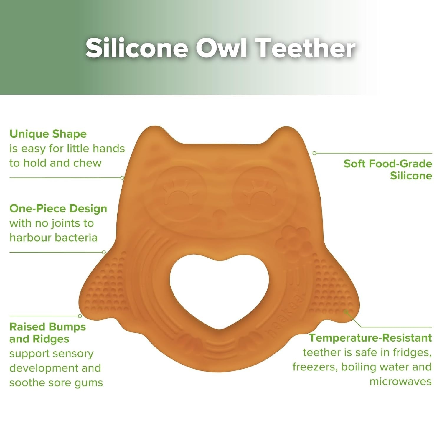 Haakaa Silicone Owl Teether - Smiling Owl 