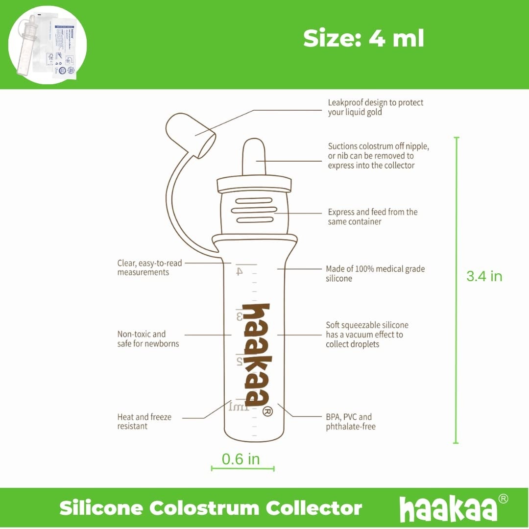 HaaKaa Silicone Colostrum Collector - Pre-steril 4ml (2pc)