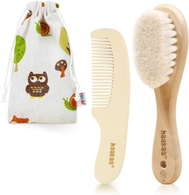 HAAKAA Haakaa Goat Wool Wooden Baby Hair Brush with Wooden Comb