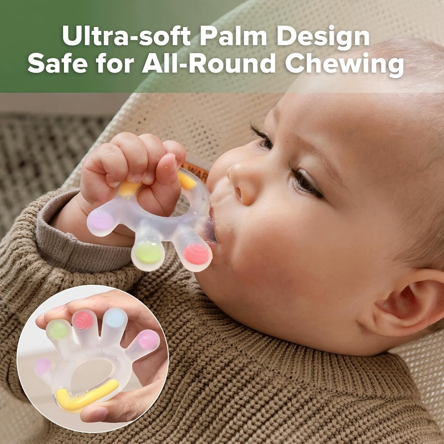 Haakaa Silicone Dinky Digits Palm Teether Soothing Teething