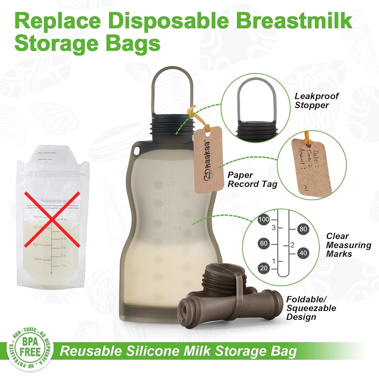 Haakaa Silicone Breast Milk Storage Bag - Double Set (2pcs)