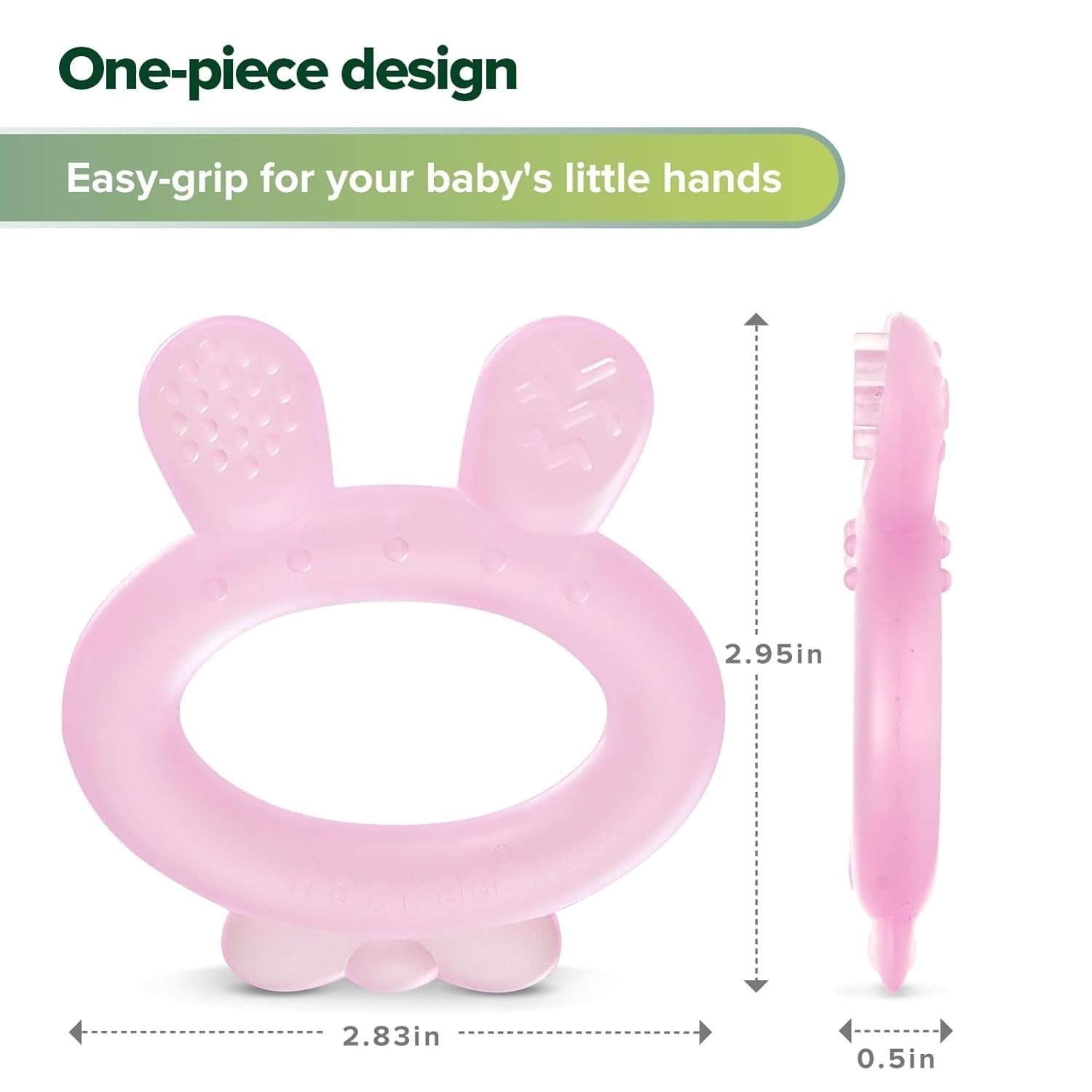 HaaKaa Silicone Rabbit Ear Teether - Pink