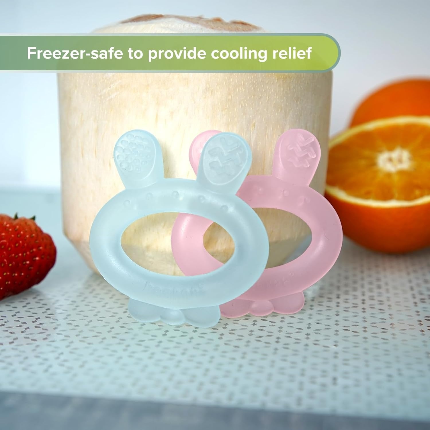 HaaKaa Silicone Rabbit Ear Teether - Blue