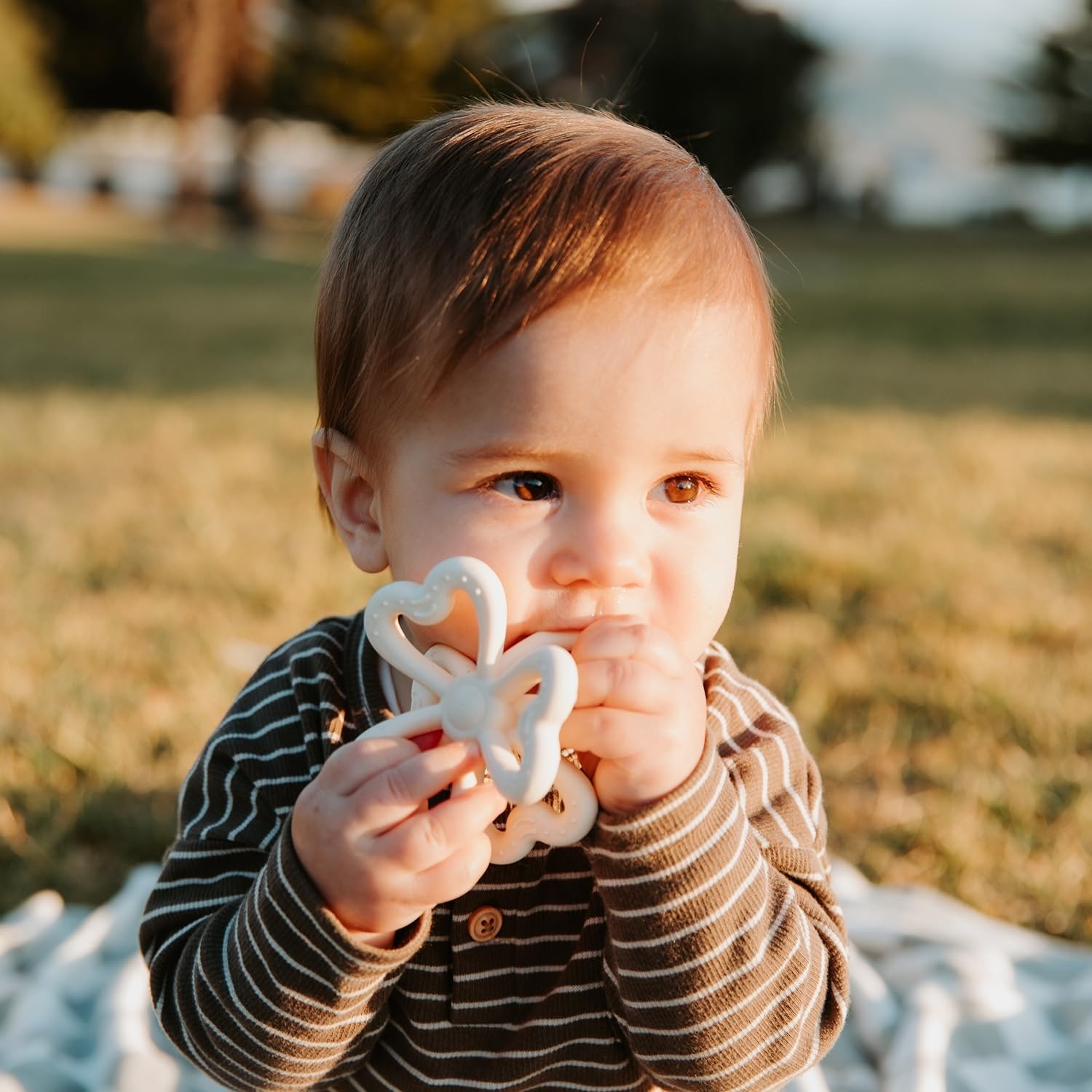 Haakaa Silicone Clover Teether - Oat