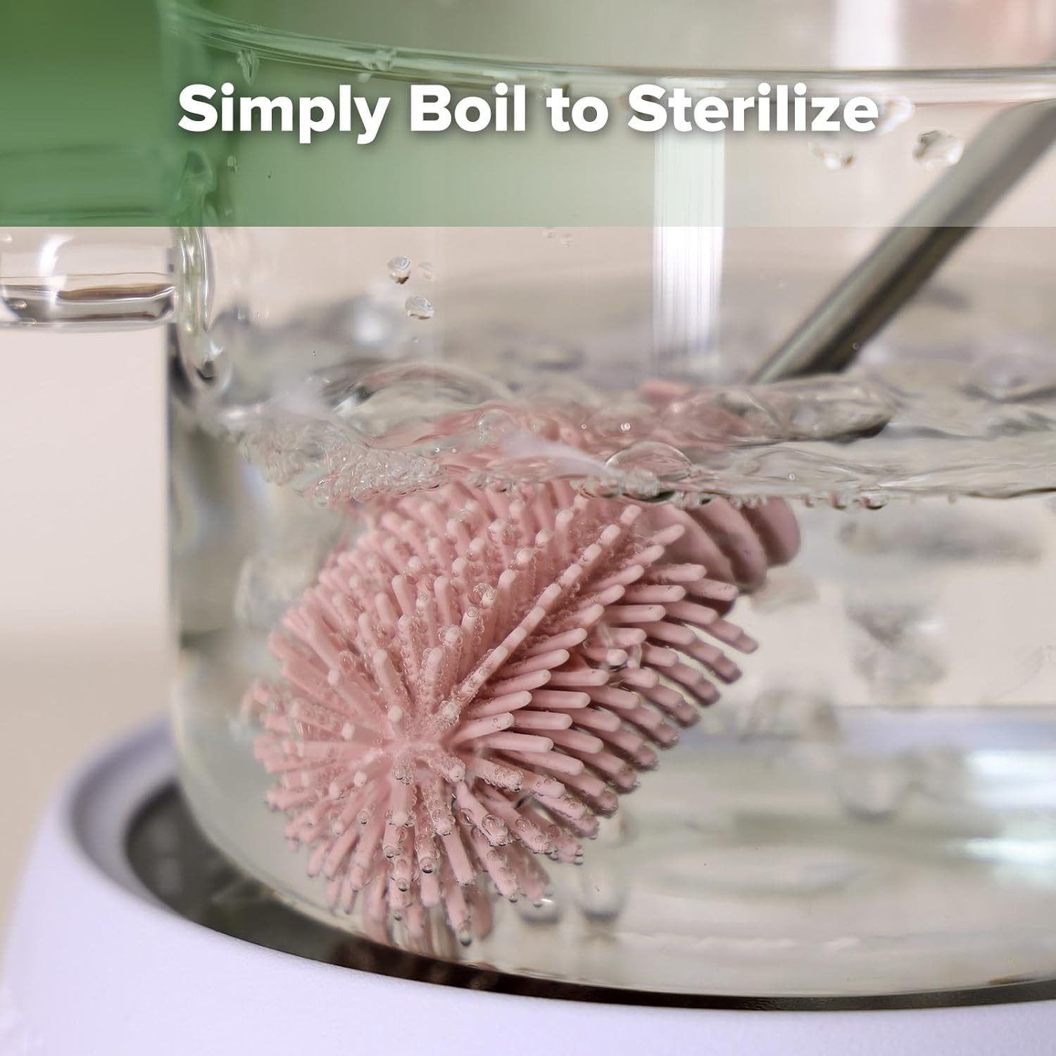 Haakaa Double-Ended Silicone Cleaning Brush - Blush