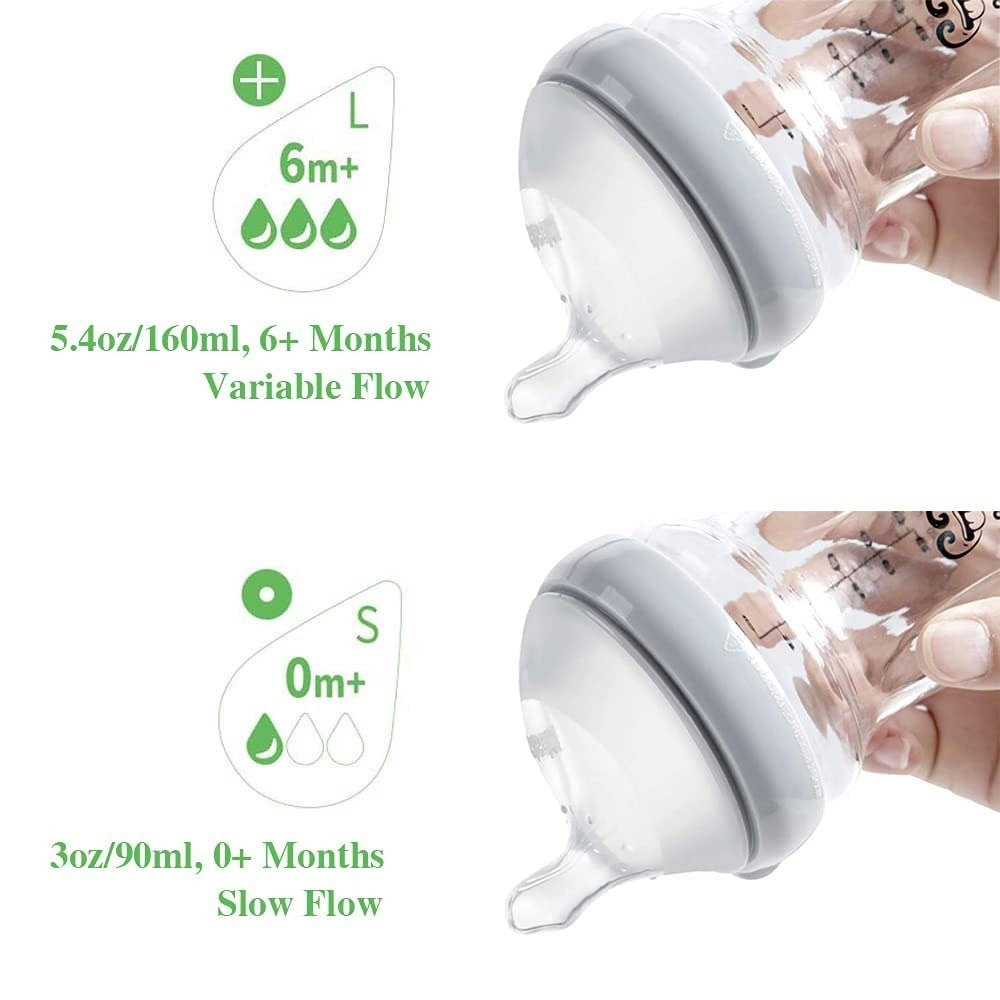 Haakaa Gen 3 Glass Baby Bottle 160ml (6m+) - Peach