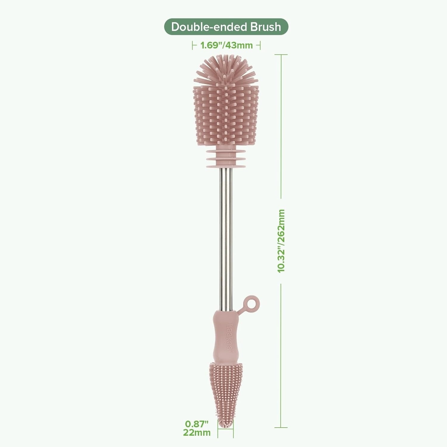 Haakaa Double-Ended Silicone Cleaning Brush - Suva Grey