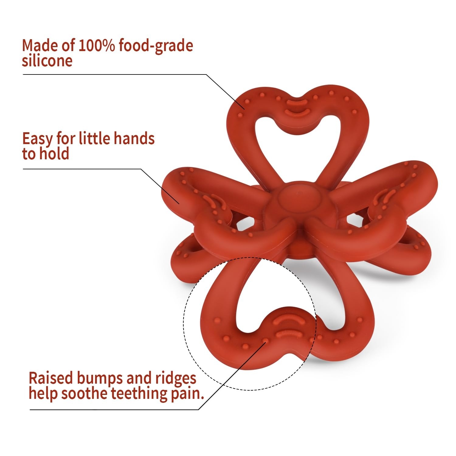 Haakaa Silicone Clover Teether - Oat