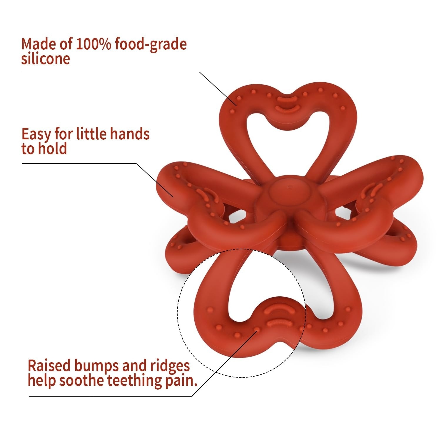 Haakaa Silicone Clover Teether - Copper