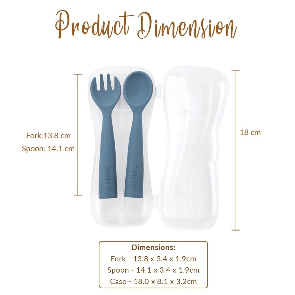 Haakaa Bendy Silicone Cutlery Set - Bluestone