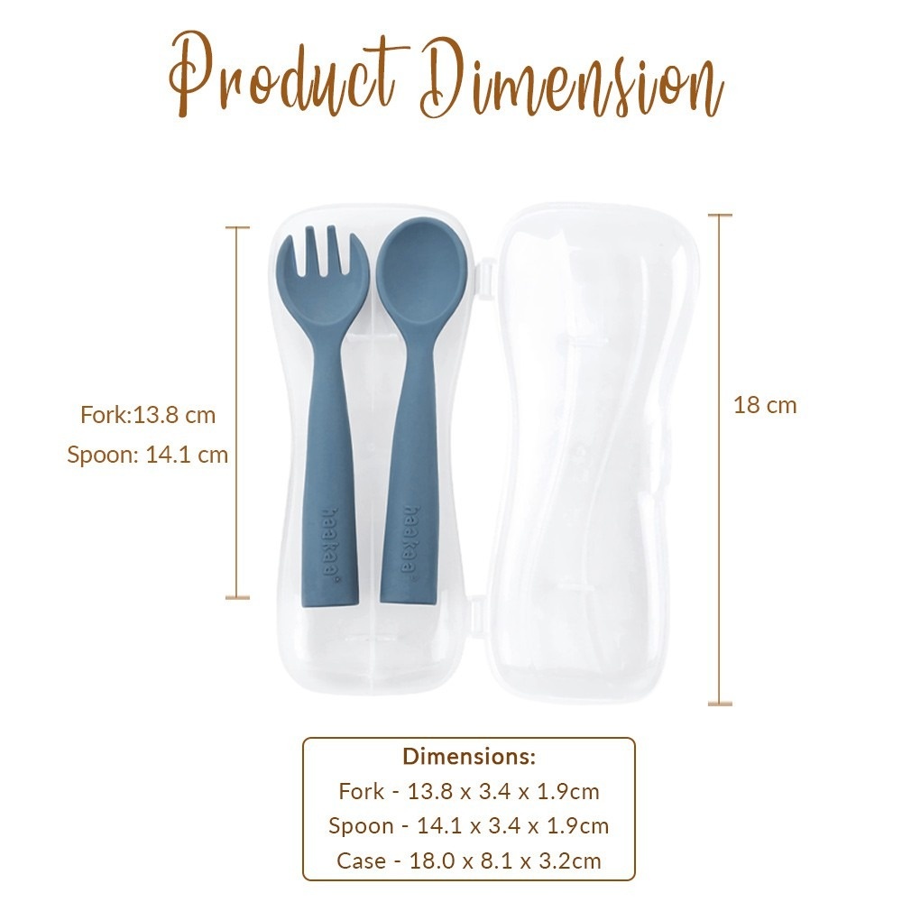 Haakaa Bendy Silicone Cutlery Set - Blush