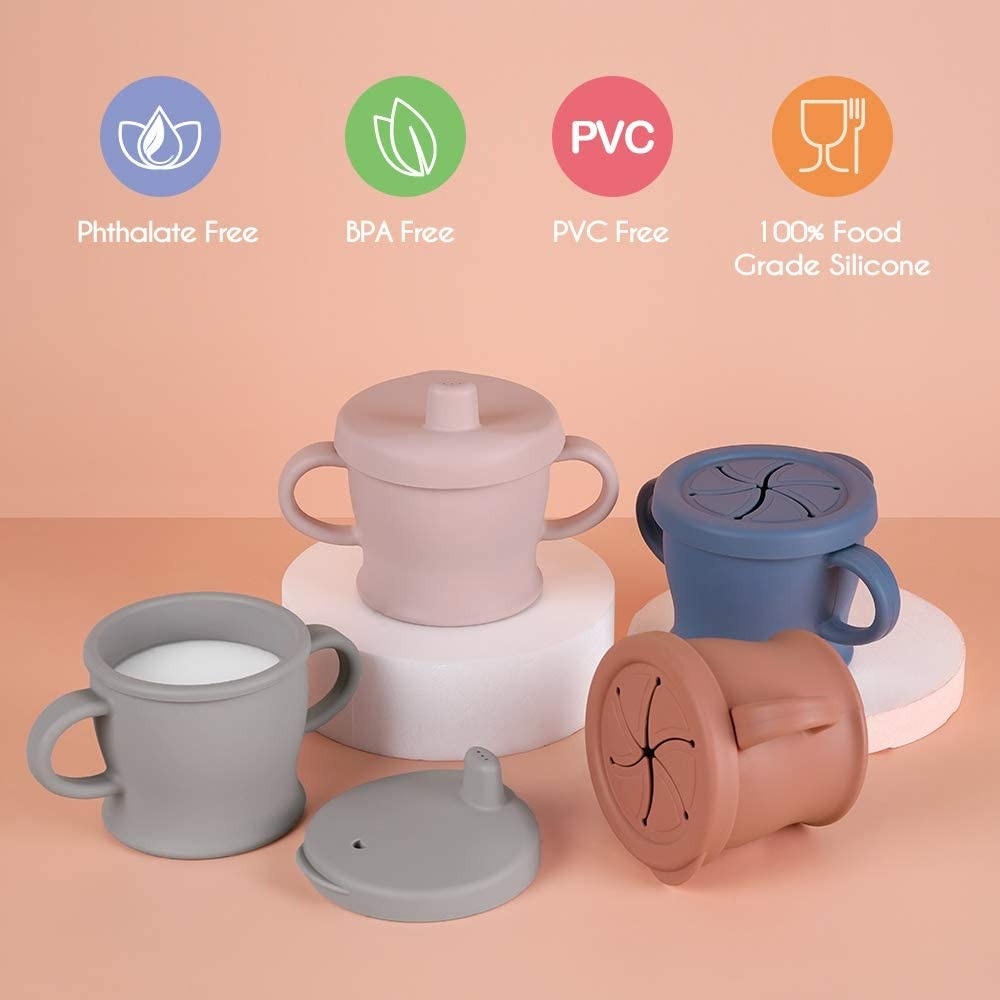 HaaKaa Silicone Sip-N-Snack Cup (250ml) - Blush