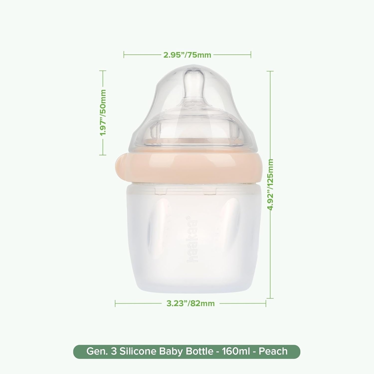 Haakaa GEN 3 Silicone Baby Bottle 160ML - Peach