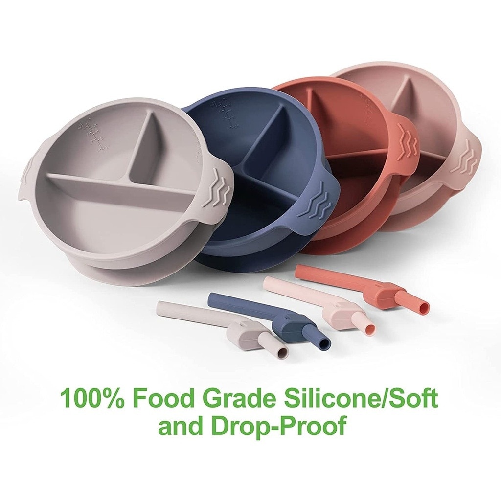 Haakaa Silicone Divided Suction Bowl - Rust