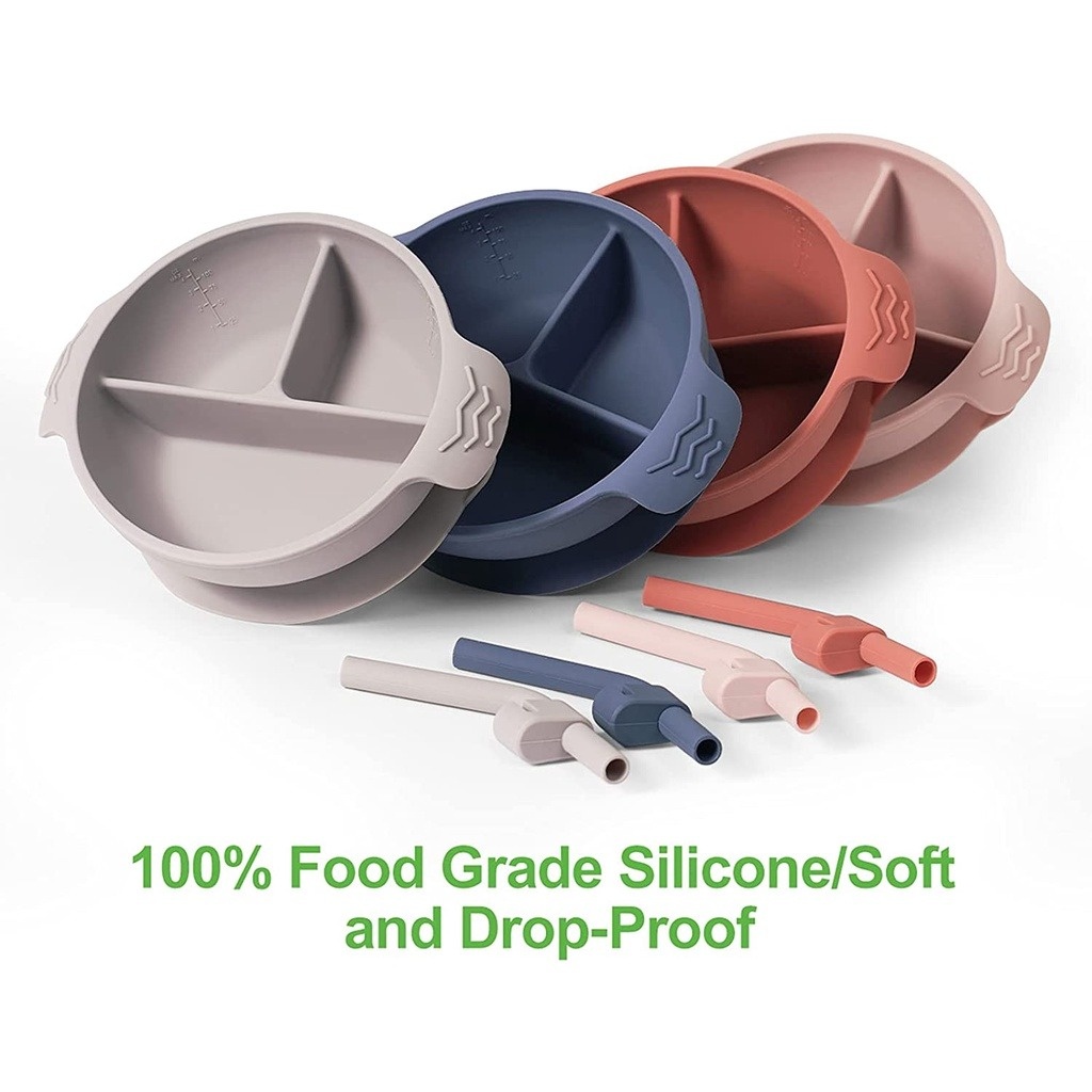 Haakaa Silicone Divided Suction Bowl - Blush