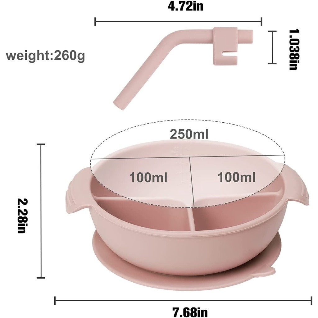 Haakaa Silicone Divided Suction Bowl - Blush