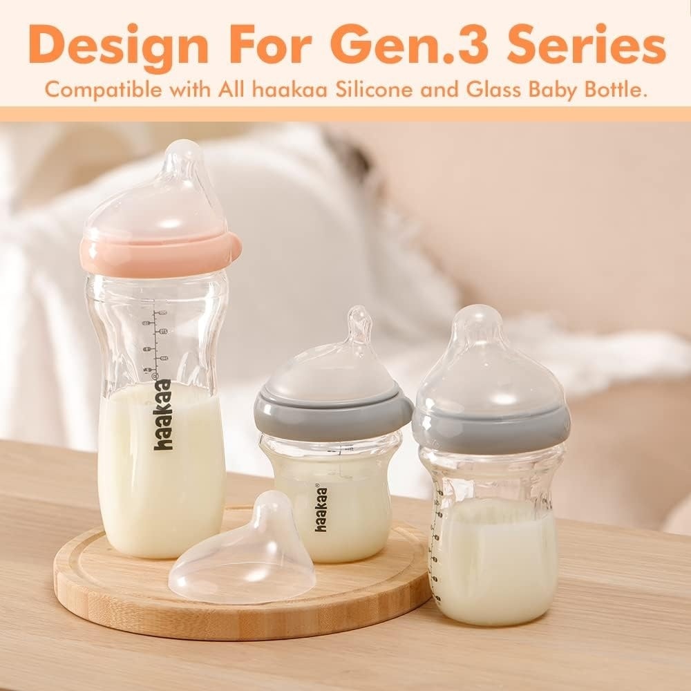 Haakaa Gen 3 Silicone Orthodontic Bottle Nipple (Slow Flow) - 2pcs