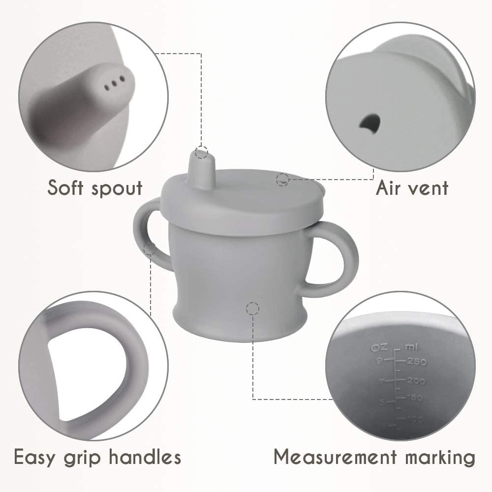 HaaKaa Silicone Sip-N-Snack Cup (250ml) - Suva Grey