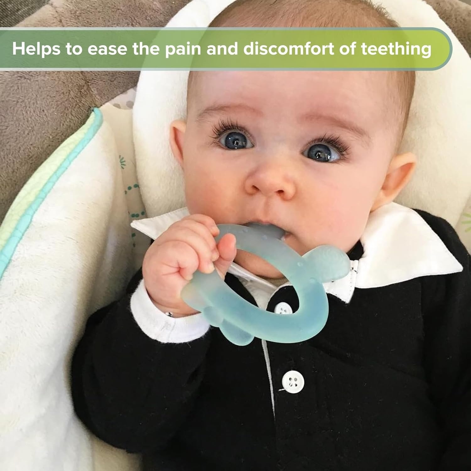 HaaKaa Silicone Rabbit Ear Teether - Blue