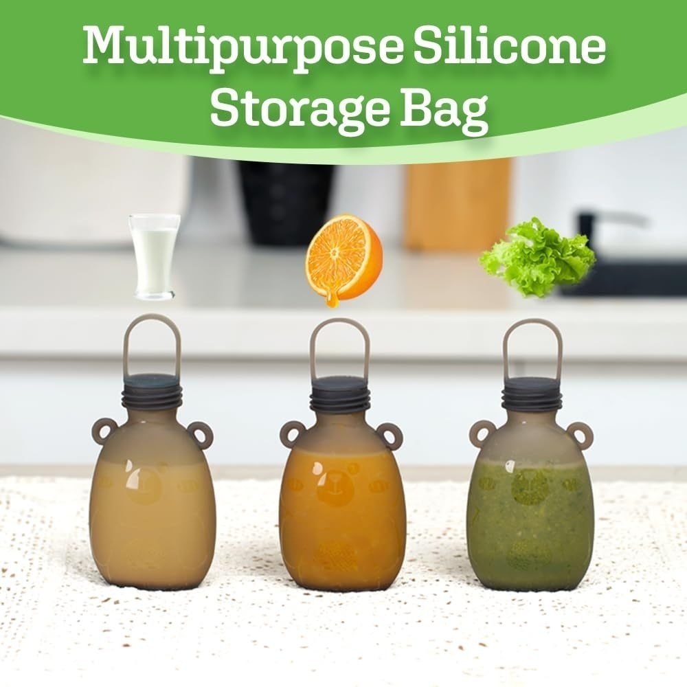 HaaKaa Happii Bear Silicone Breast Milk Storage Bag - Happii Bear Set (1pcs)