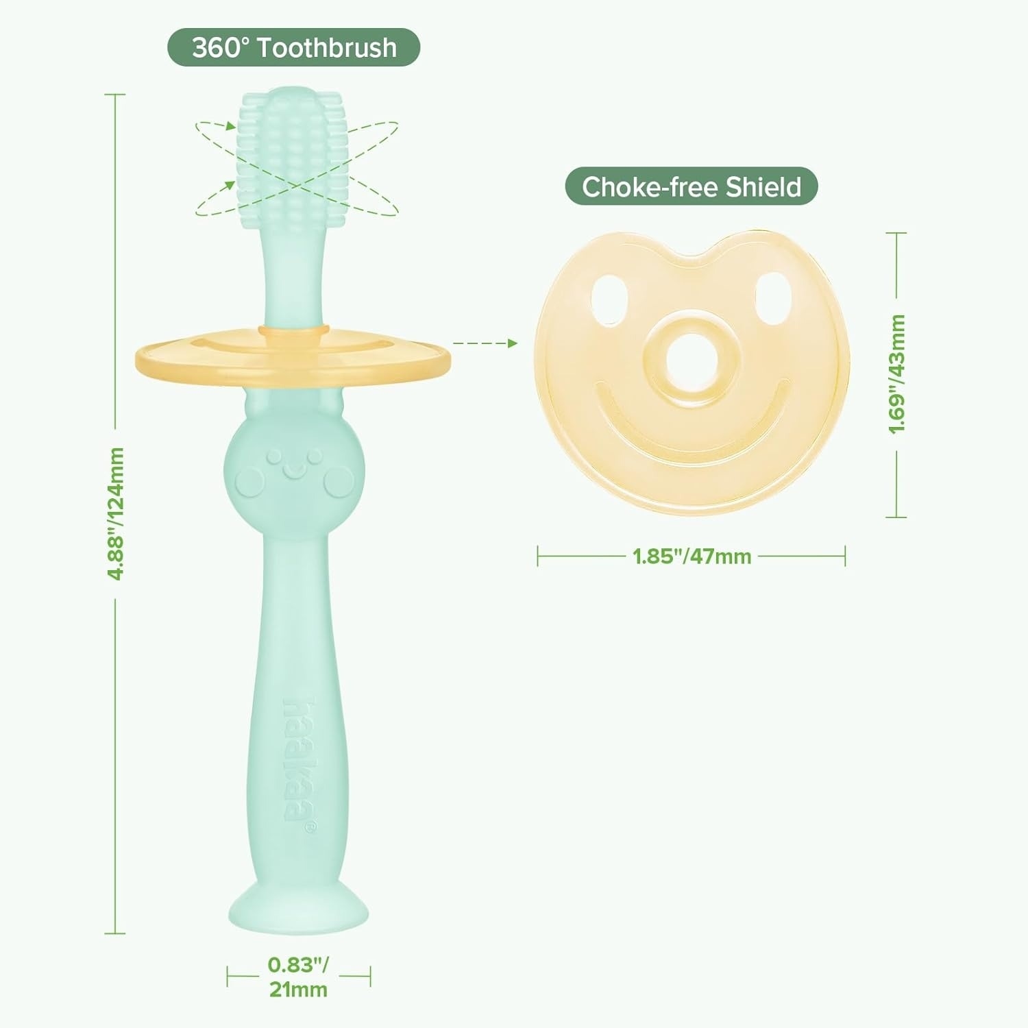 Haakaa 360° Silicone Toothbrush - Clear