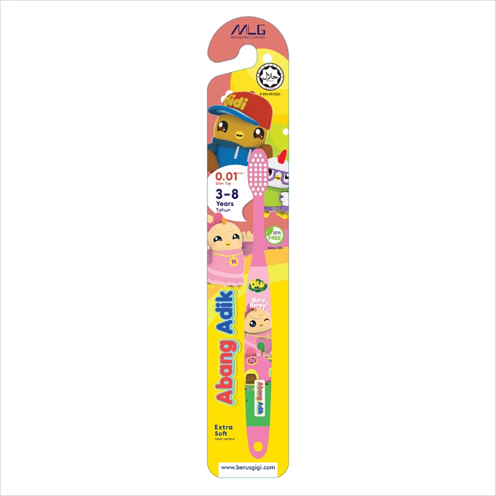 Abang Adik Didi & Friends Shrink Sleeve Kids Toothbrush 3 - 8 Years (1pc)