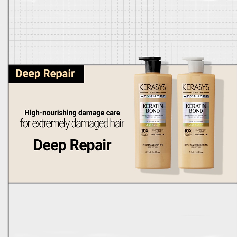 Kerasys Advanced Keratin Bond Deep Repair Shampoo (600ml)