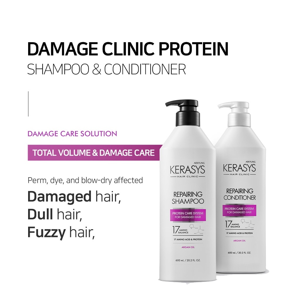 Kerasys Damage Care Repairing Shampoo & Conditioner (600ml/1 Set)