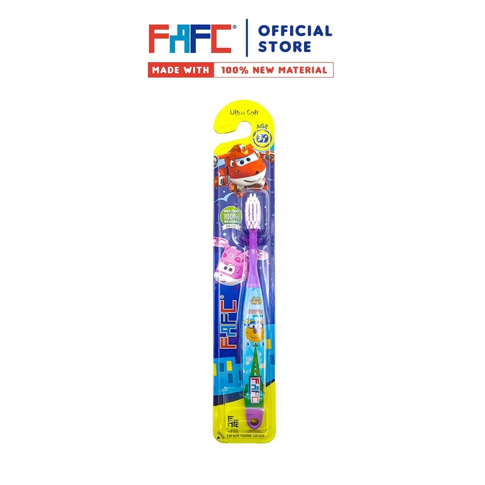 (FAFC SuperWings Sleeve Kids Toothbrush Purple)