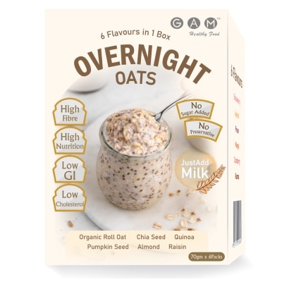 GAM HEALTHFOOD - OVERNIGHT OAT 70GM x 6