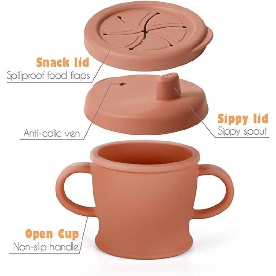 HaaKaa Silicone Sip-N-Snack Cup (250ml) - Blush