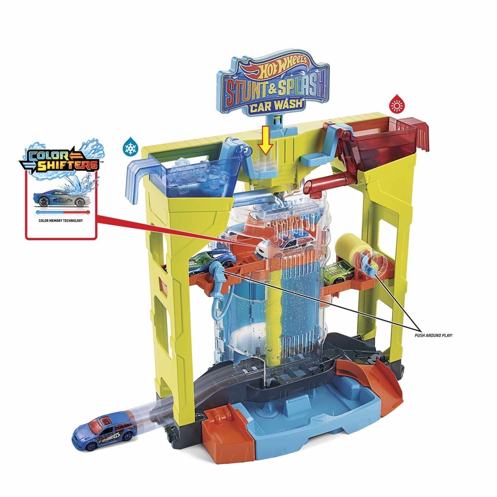 Hotwheels Stunt & Splash Car Wash Playset (GRW37) Track Set image