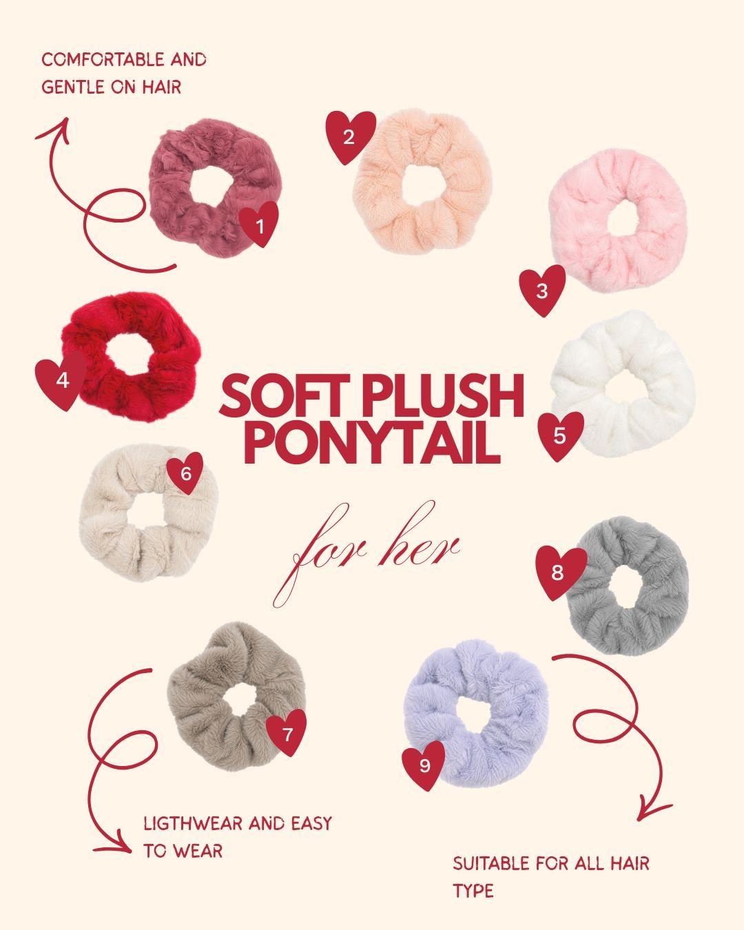APN-0169 SOFT PLUSH PONYTAIL 10CM